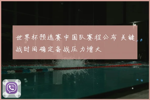 世界杯预选赛中国队赛程公布 关键战时间确定备战压力增大
